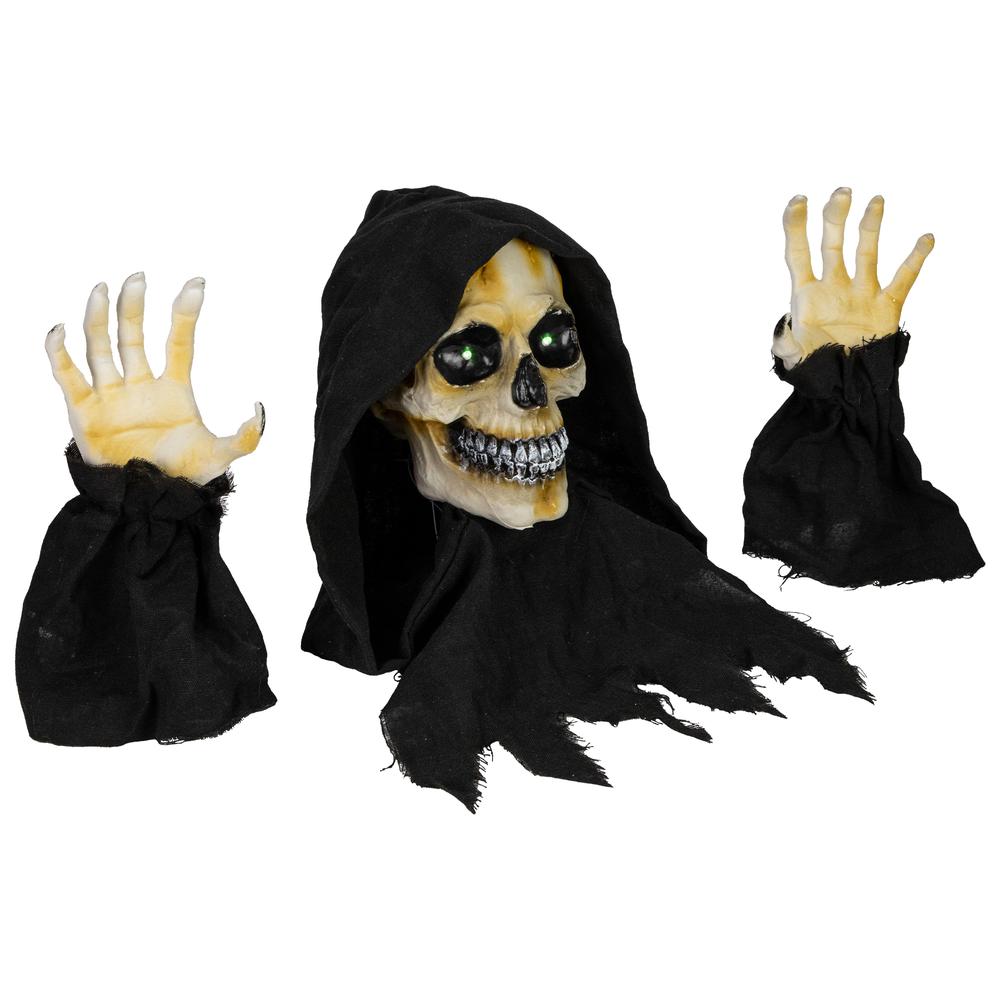 8" LED Lighted Grim Reaper with Sound Outdoor Halloween Decoration. Picture 3