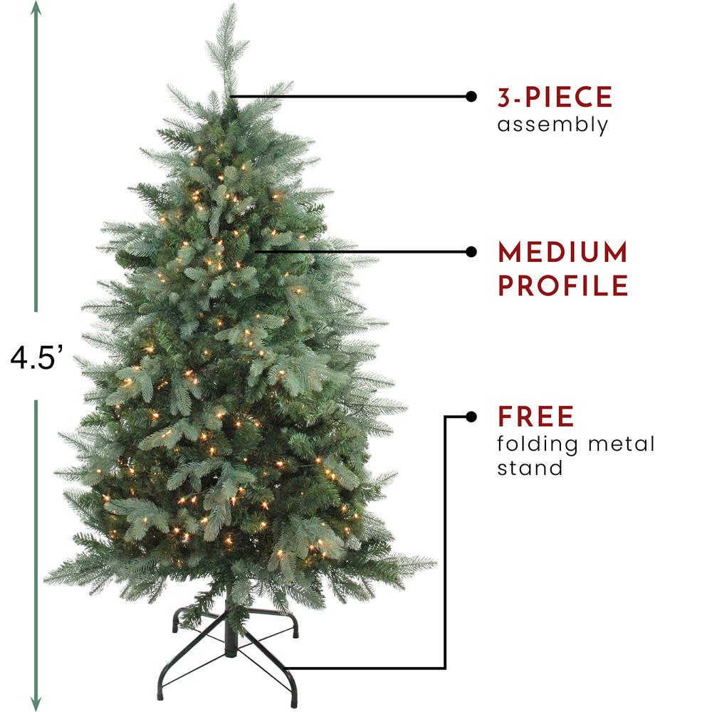 4.5' Pre-Lit Medium Washington Frasier Fir Artificial Christmas Tree - Clear Lights. Picture 3