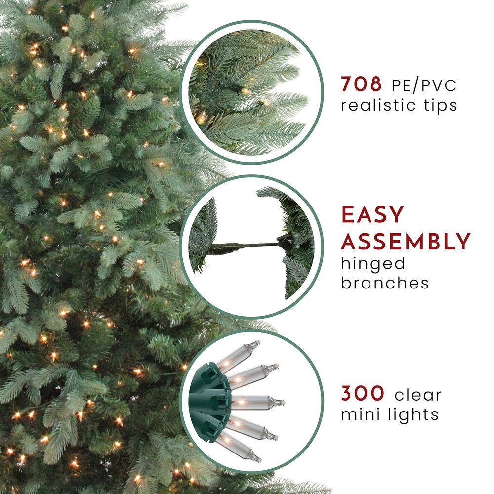 4.5' Pre-Lit Medium Washington Frasier Fir Artificial Christmas Tree - Clear Lights. Picture 4