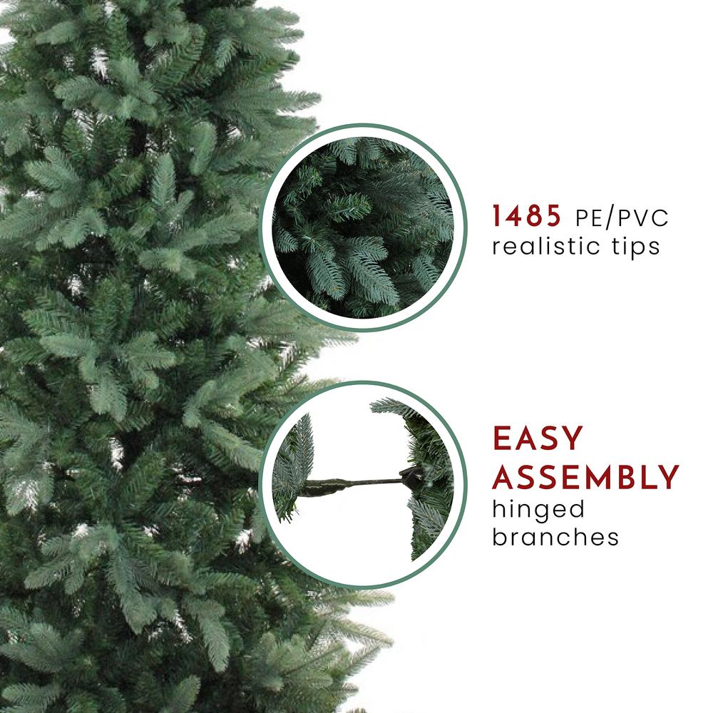 Green Slim Washington Frasier Fir Artificial Christmas Tree - Unlit - 7.5'. Picture 4