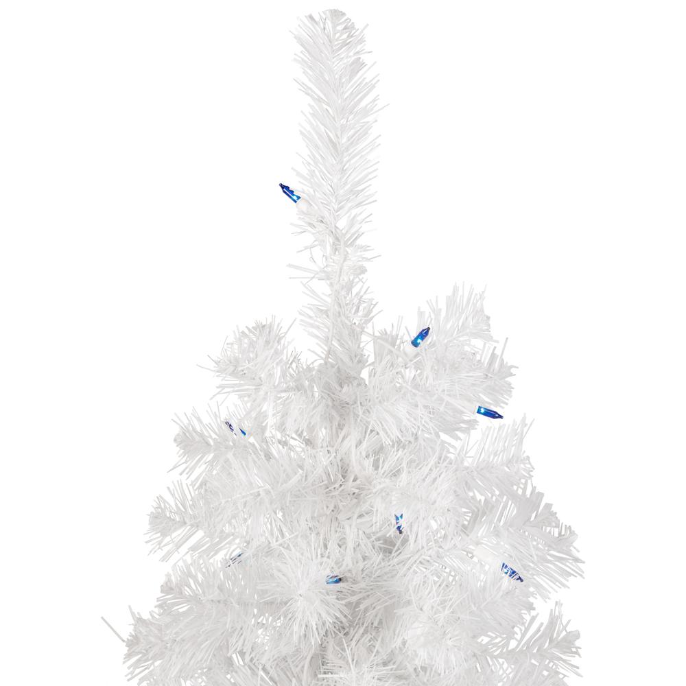 4' Pre-Lit Slim White Pine Artificial Christmas Tree - Blue Lights. Picture 3