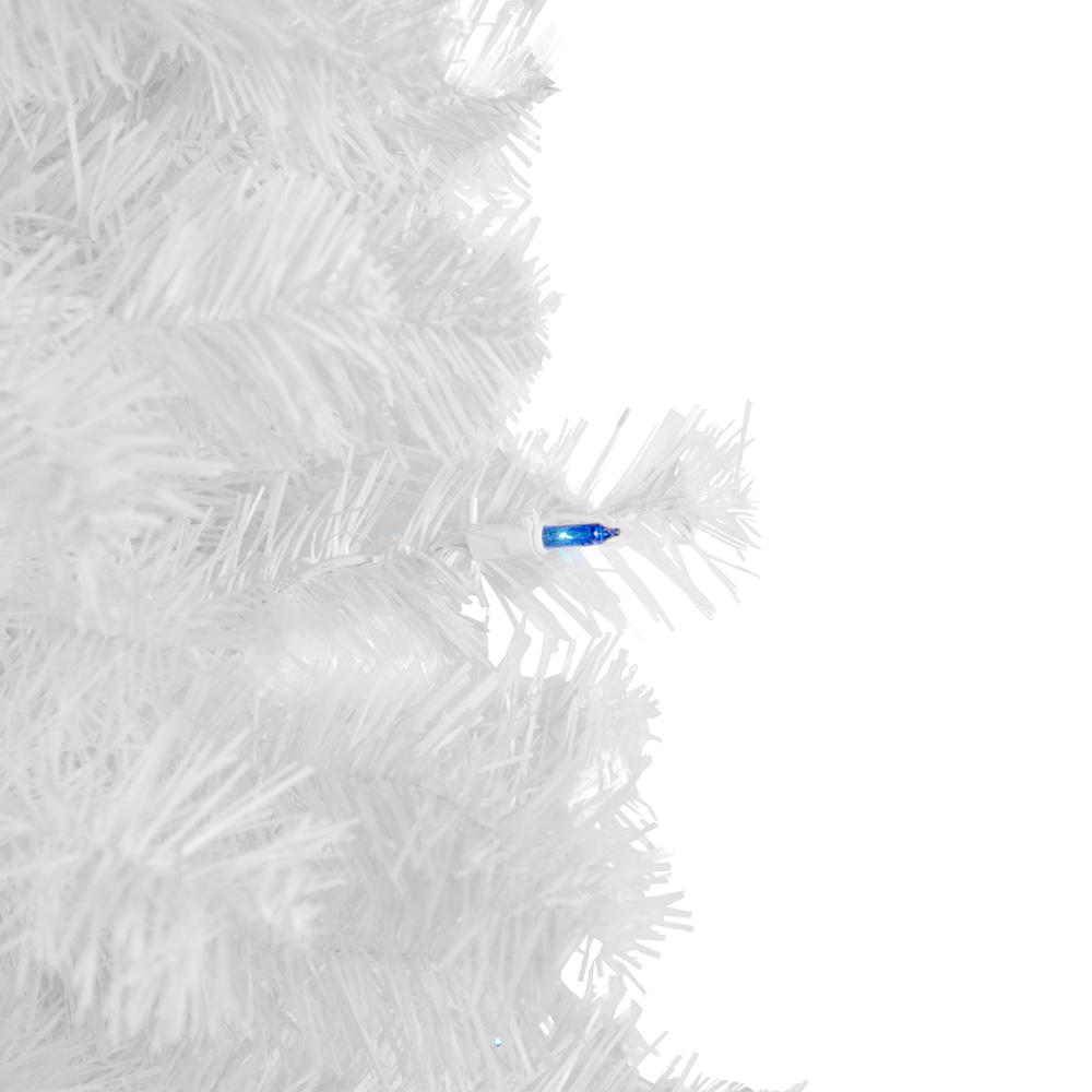 4' Pre-Lit Slim White Pine Artificial Christmas Tree - Blue Lights. Picture 2