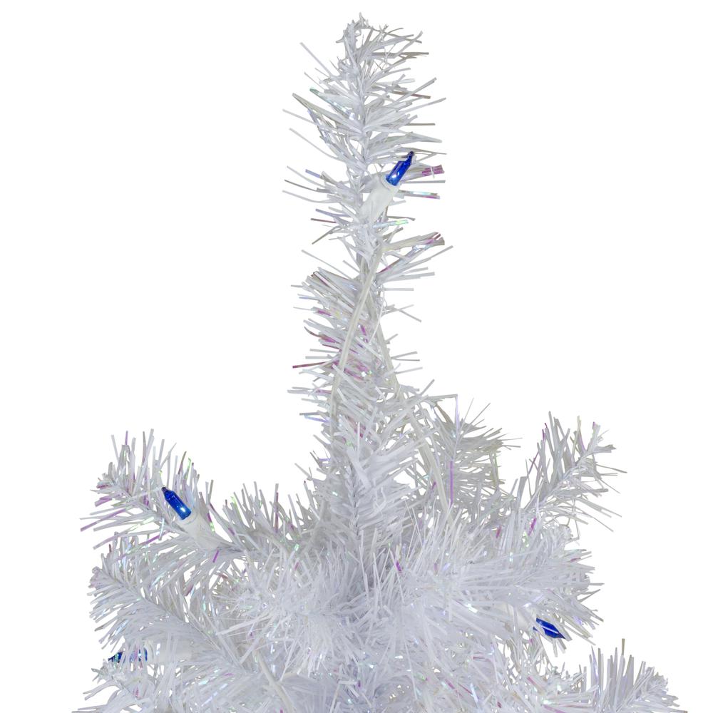 3' Pre-Lit White Pine Slim Artificial Christmas Tree - Blue Lights. Picture 3