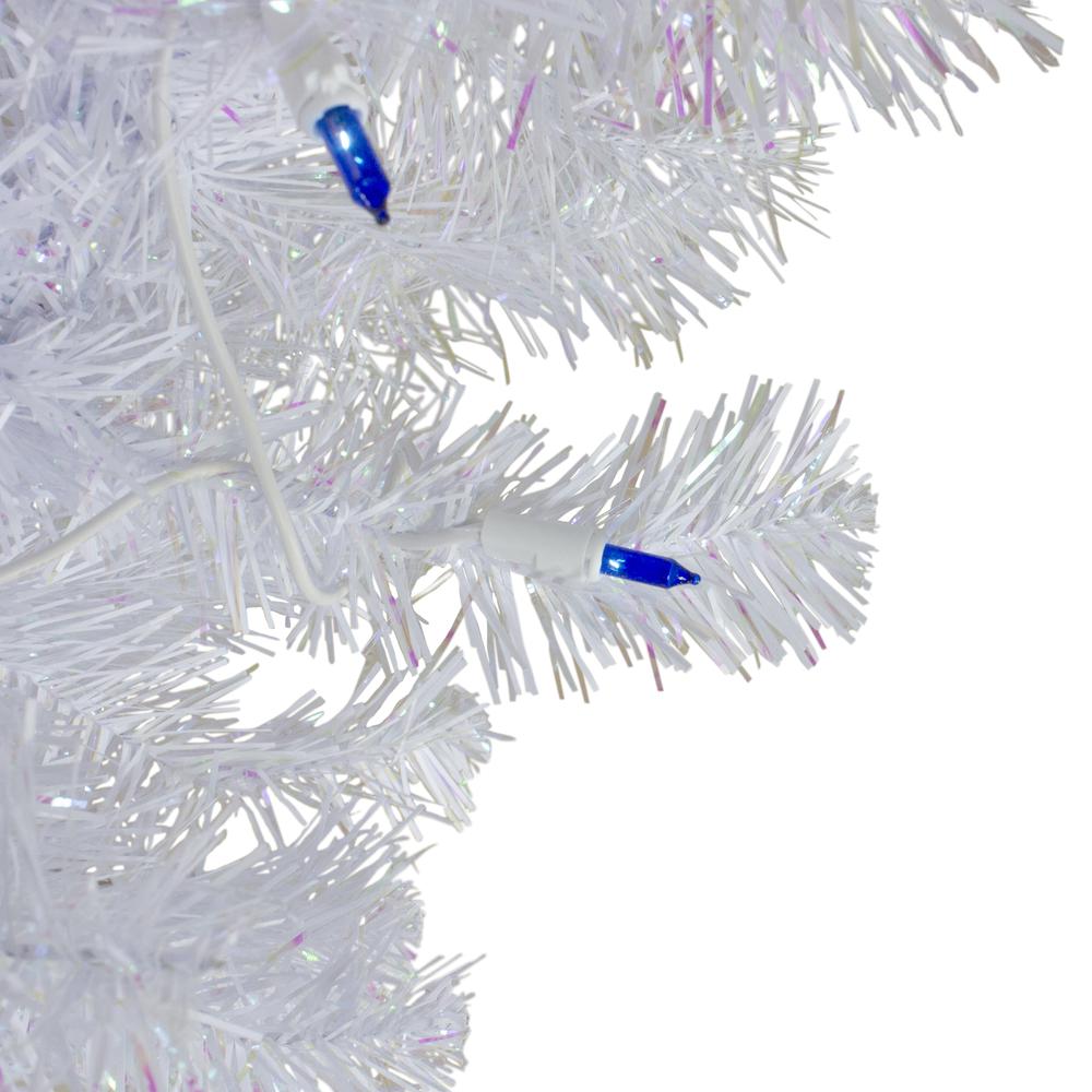 3' Pre-Lit White Pine Slim Artificial Christmas Tree - Blue Lights. Picture 2