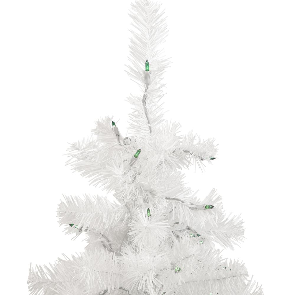 3' Pre-Lit Slim White Pine Artificial Christmas Tree - Green Lights. Picture 4