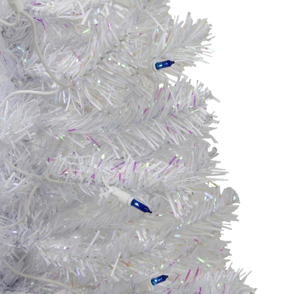 2' Pre-Lit White Pine Artificial Christmas Tree - Blue Lights. Picture 2