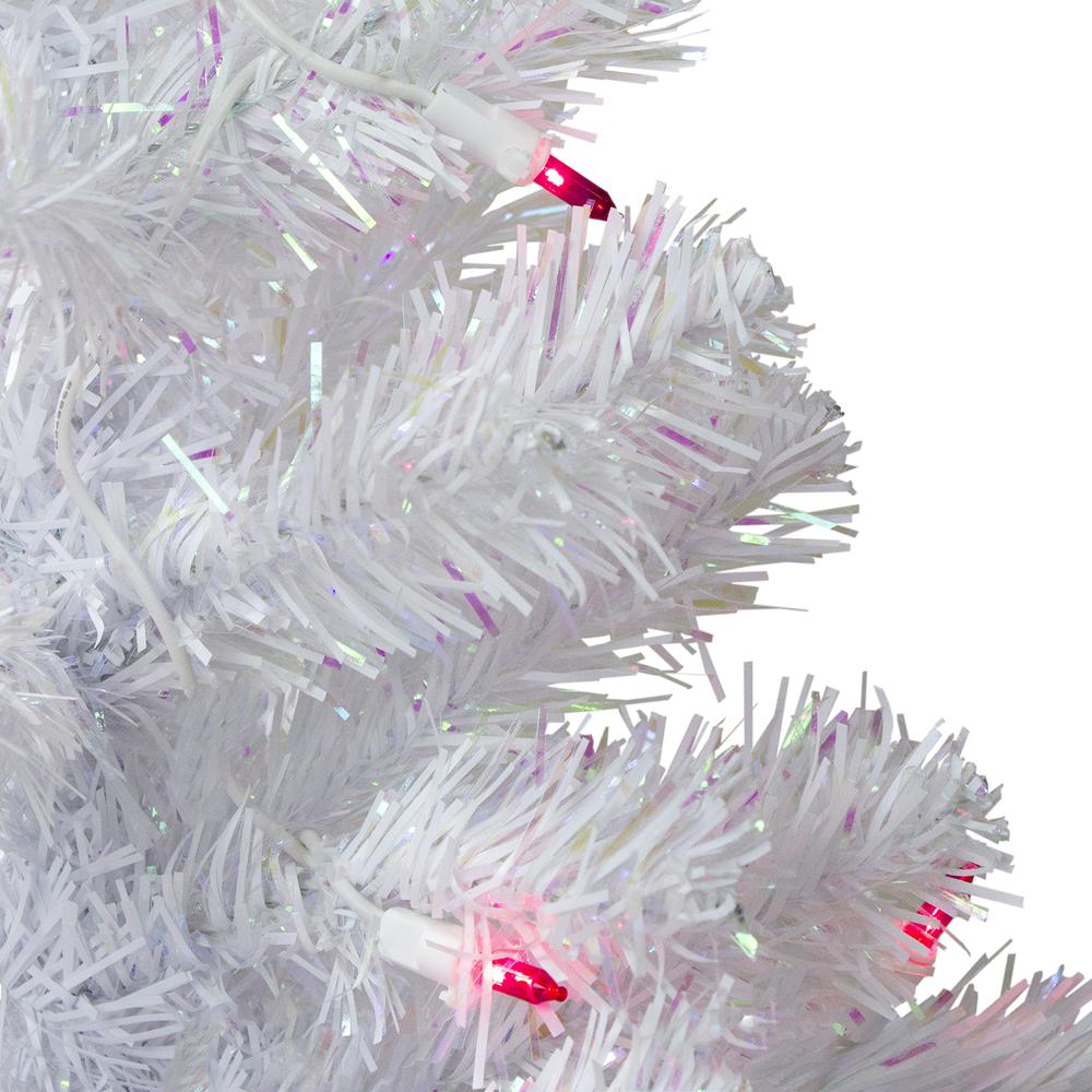2' Pre-Lit White Pine Slim Artificial Christmas Tree - Pink Lights. Picture 2