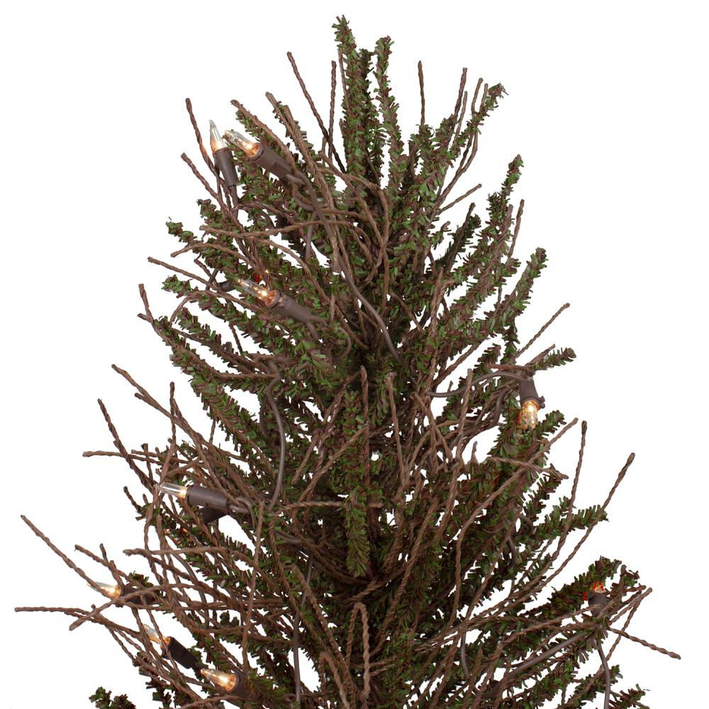 3' Pre-Lit Warsaw Twig Artificial Christmas Tree - Clear Lights. Picture 2
