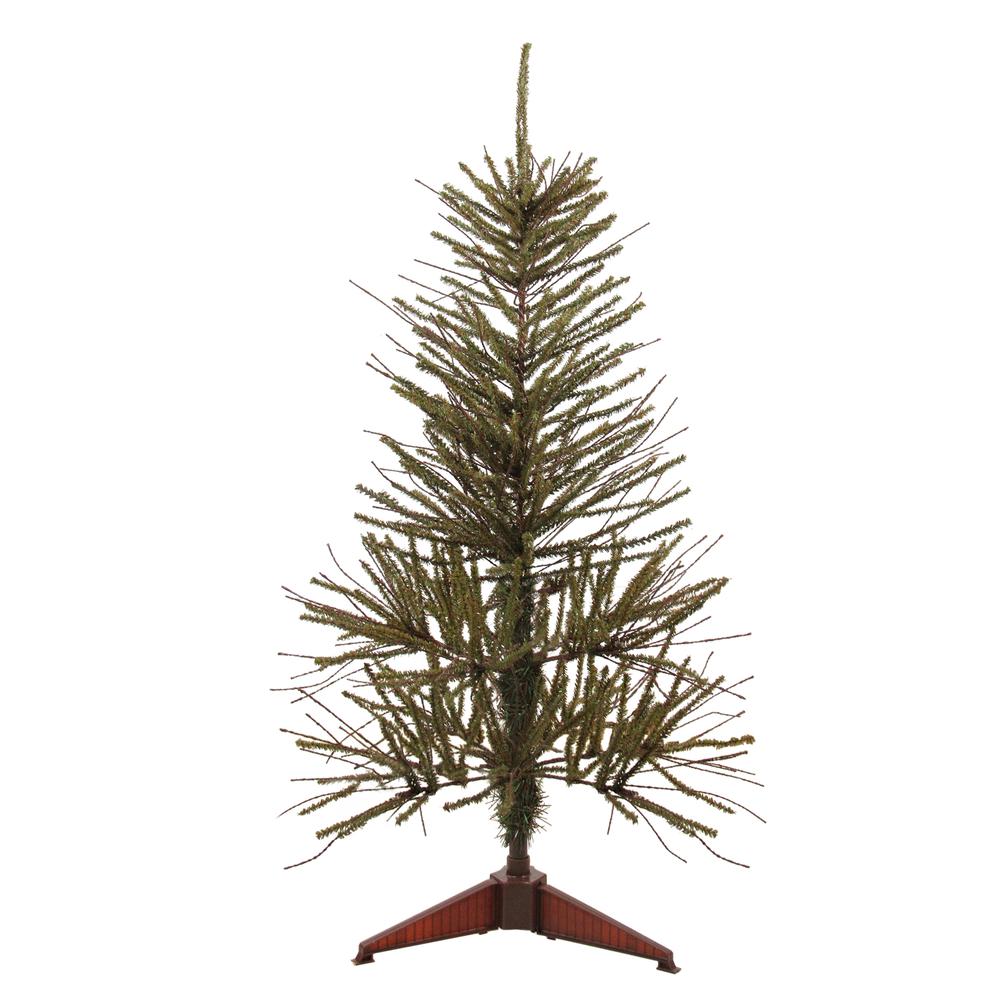 3' Green and Brown Medium Warsaw Twig Artificial Christmas Tree - Unlit. Picture 1