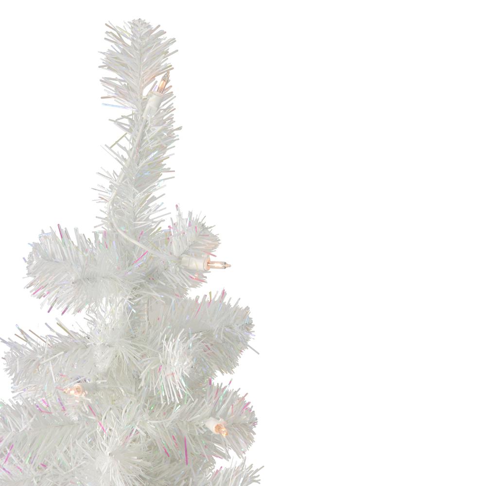 2' Pre-Lit Slim Tinsel Artificial Christmas Tree- Clear Lights. Picture 2