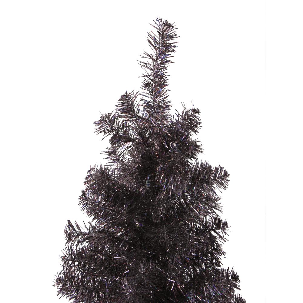 4' Slim Iridescent Brown Artificial Tinsel Christmas Tree - Unlit. Picture 3