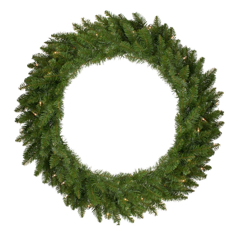 Pre-Lit Eastern Pine Artificial Christmas Wreath  36-Inch  Clear Lights. Picture 1