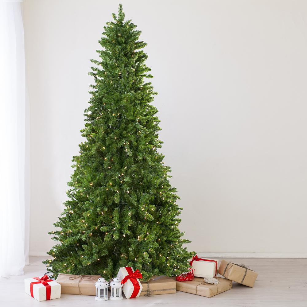 7.5' Pre-Lit Slim Eastern Pine Artificial Christmas Tree - Clear Lights. Picture 2