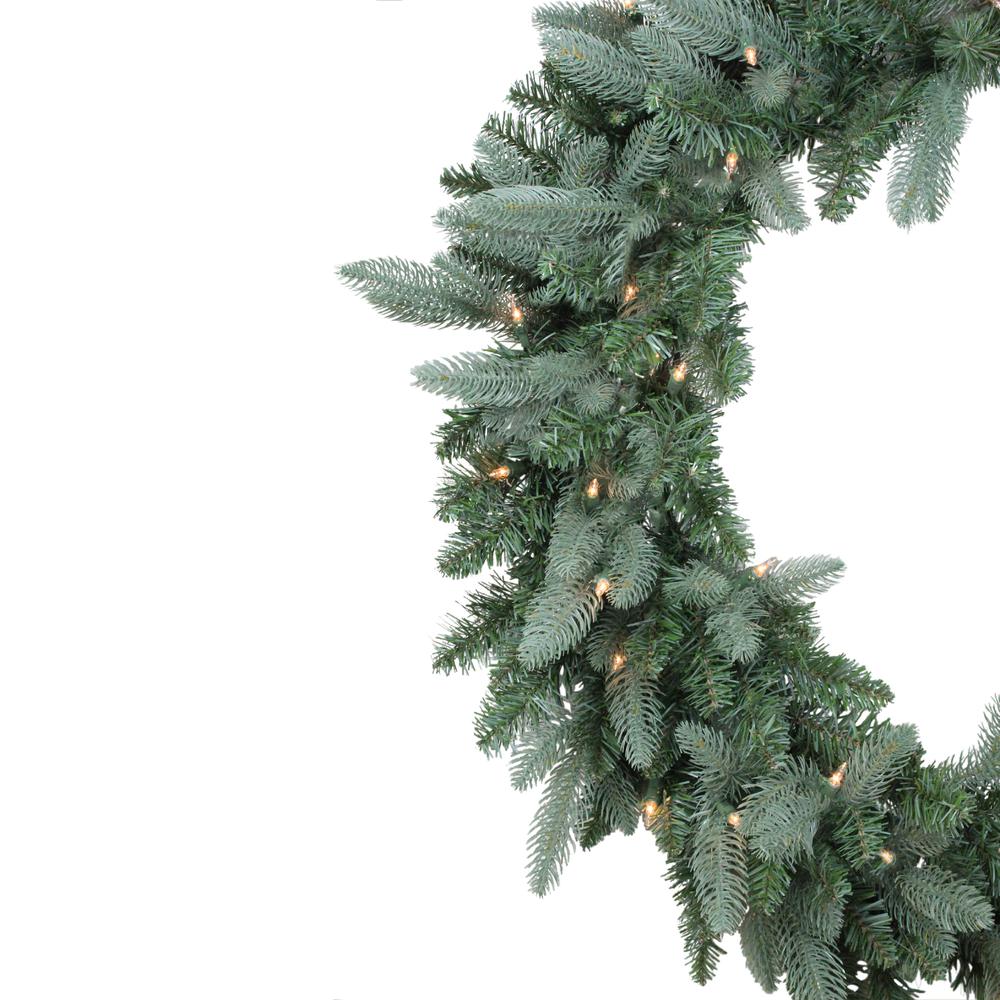 Pre-Lit Washington Frasier Fir Artificial Christmas Wreath - 24-Inch  Clear Lights. Picture 2