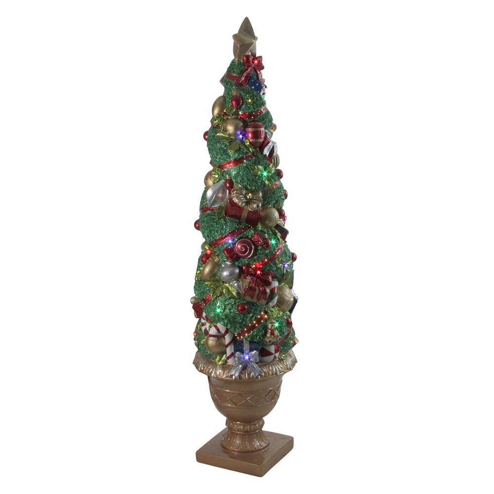 5' Prelit Fiber Optic LED Topiary Outdoor Artificial Christmas Tree. Picture 2