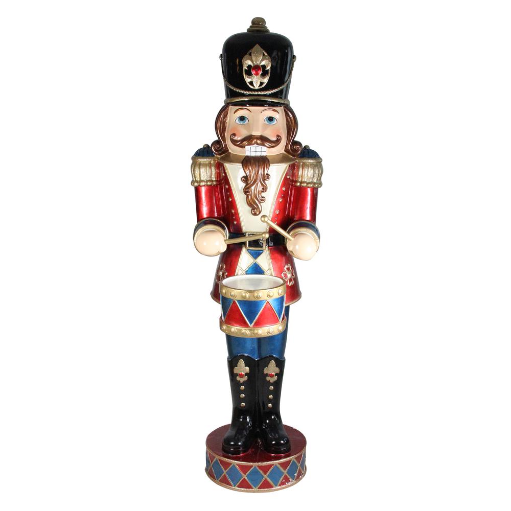 60.5" Red and Black LED Animated Musical Drumming Christmas Nutcracker. Picture 1