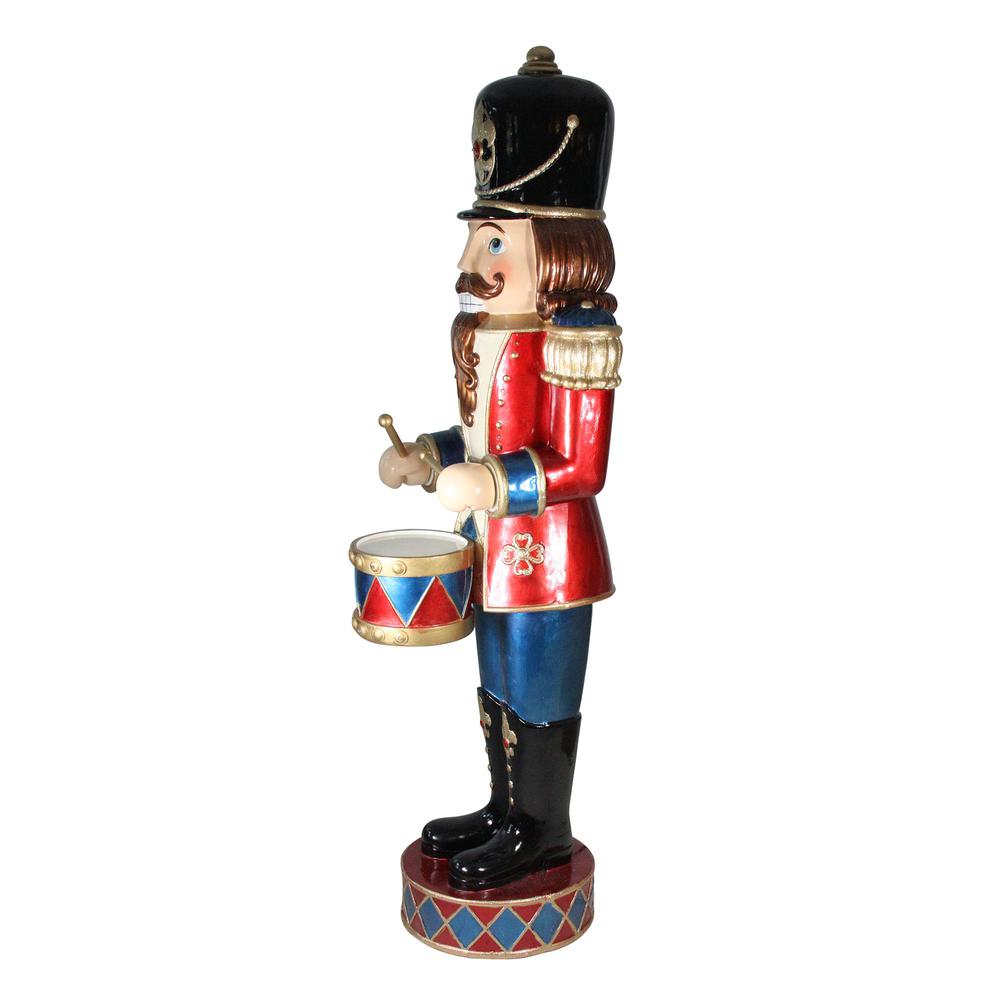 60.5" Red and Black LED Animated Musical Drumming Christmas Nutcracker. Picture 3