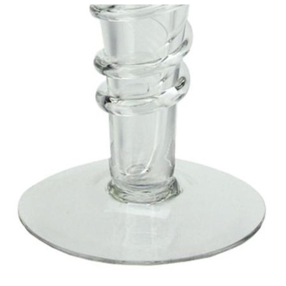 15.75" Clear Transparent Spiral Glass Trumpet Vase. Picture 3