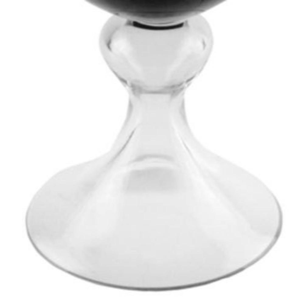 15.75" Black and Clear Finial Pedestal Style Solid Flower Vase. Picture 2