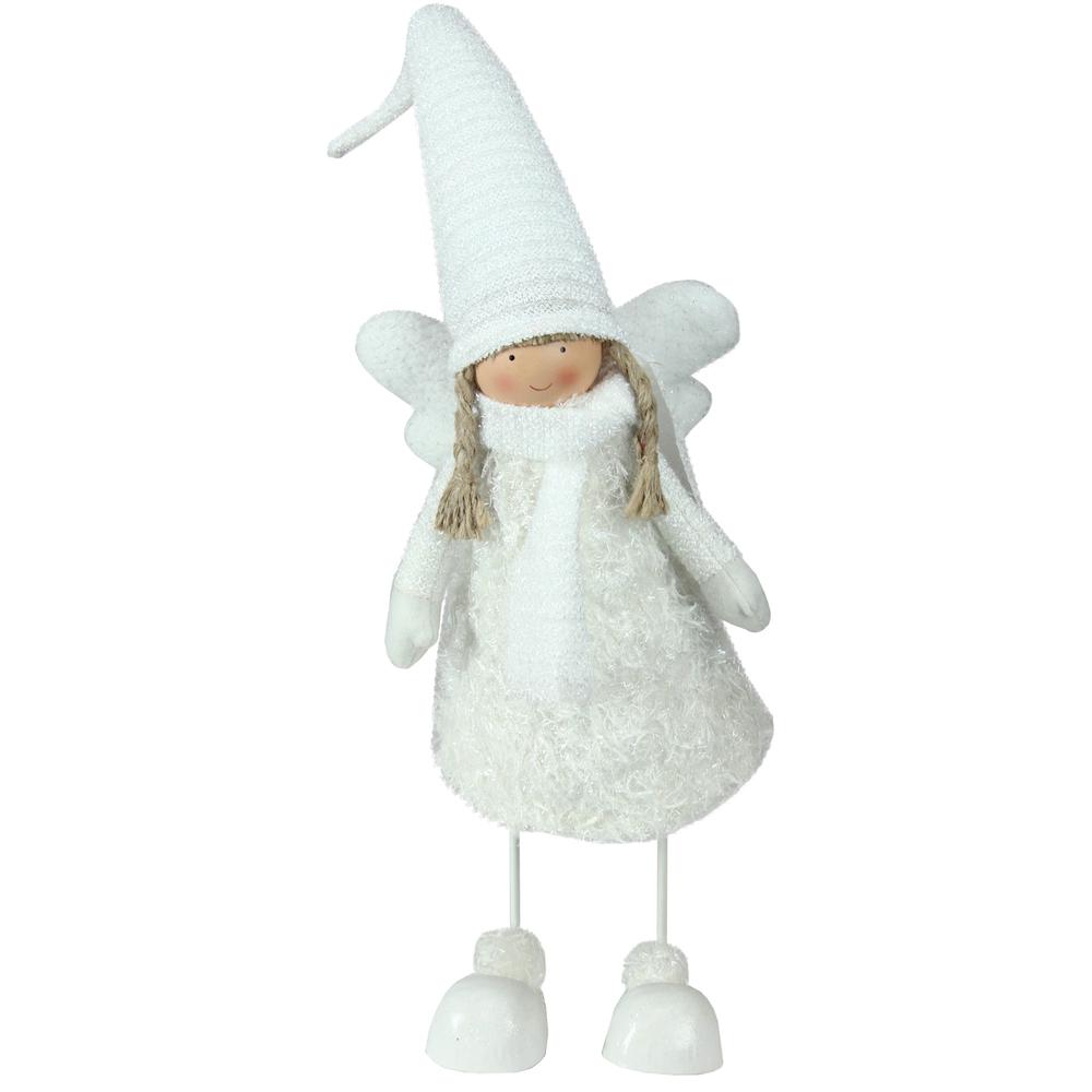 26.75" White Bobble Girl Angel Christmas Tabletop Figurine. Picture 2