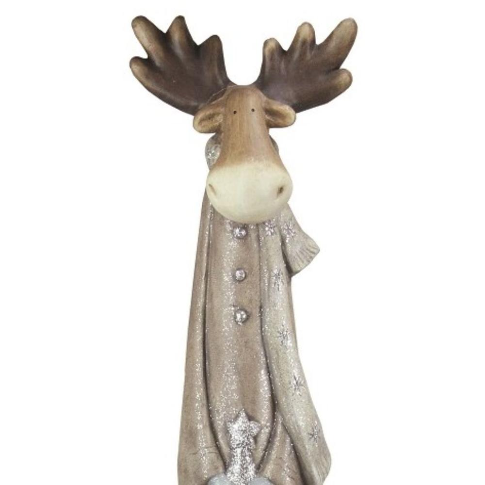 30" Brown and Silver LED Lighted Reindeer Christmas Tabletop Figurine. Picture 2