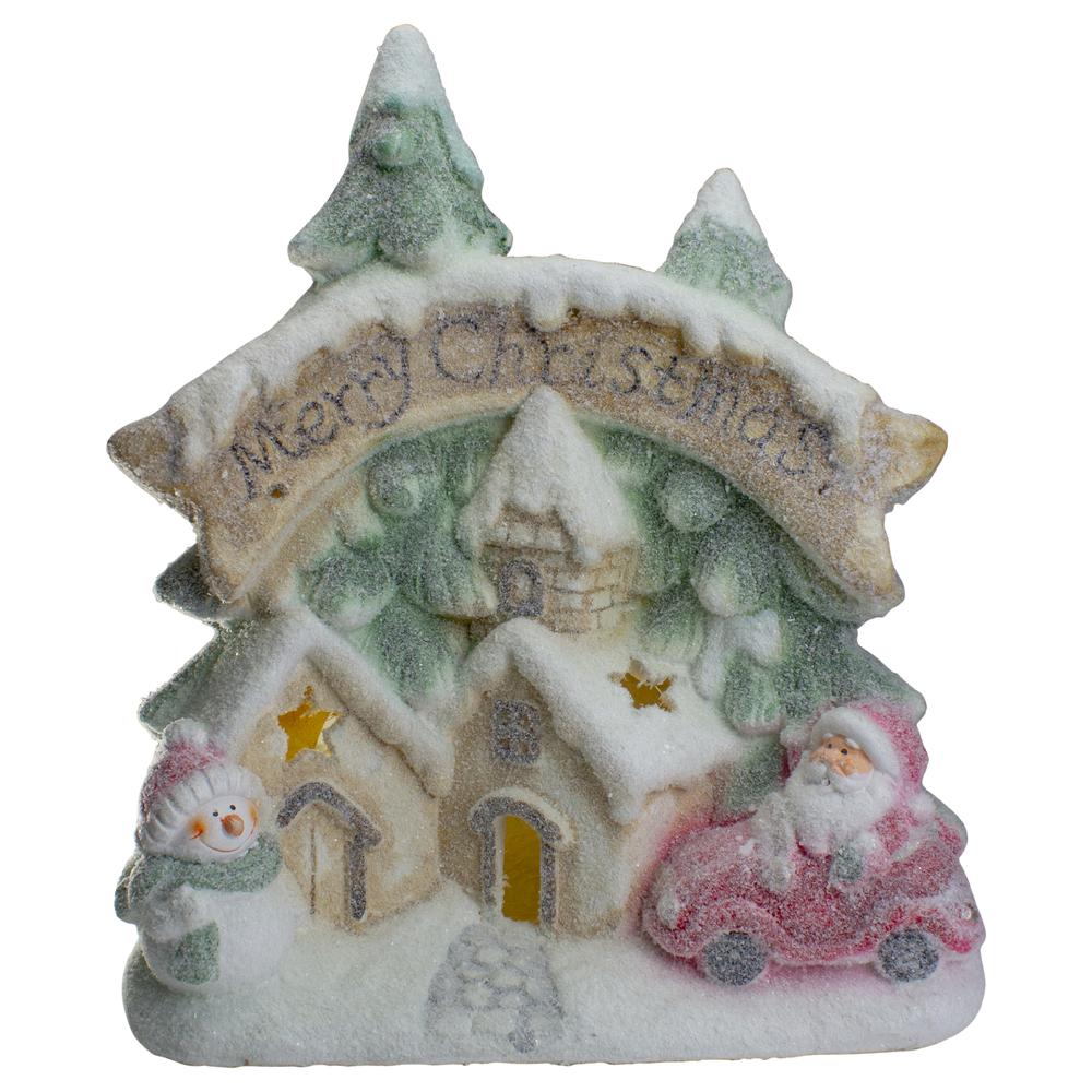 16.5" LED Lighted Glittered Snow-Covered Winter Village Christmas Tabletop Decoration. Picture 1