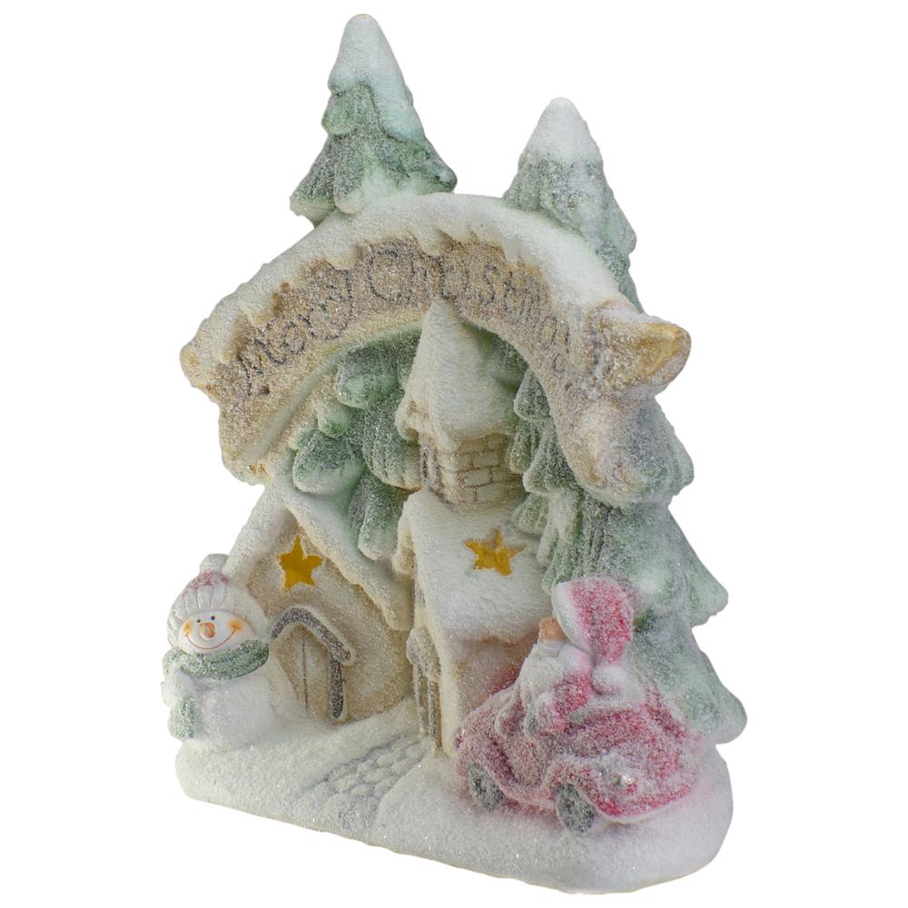 16.5" LED Lighted Glittered Snow-Covered Winter Village Christmas Tabletop Decoration. Picture 3