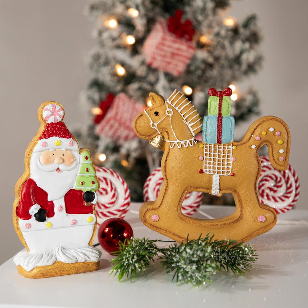7.25" Gingerbread Rocking Horse Christmas Figurine. Picture 2