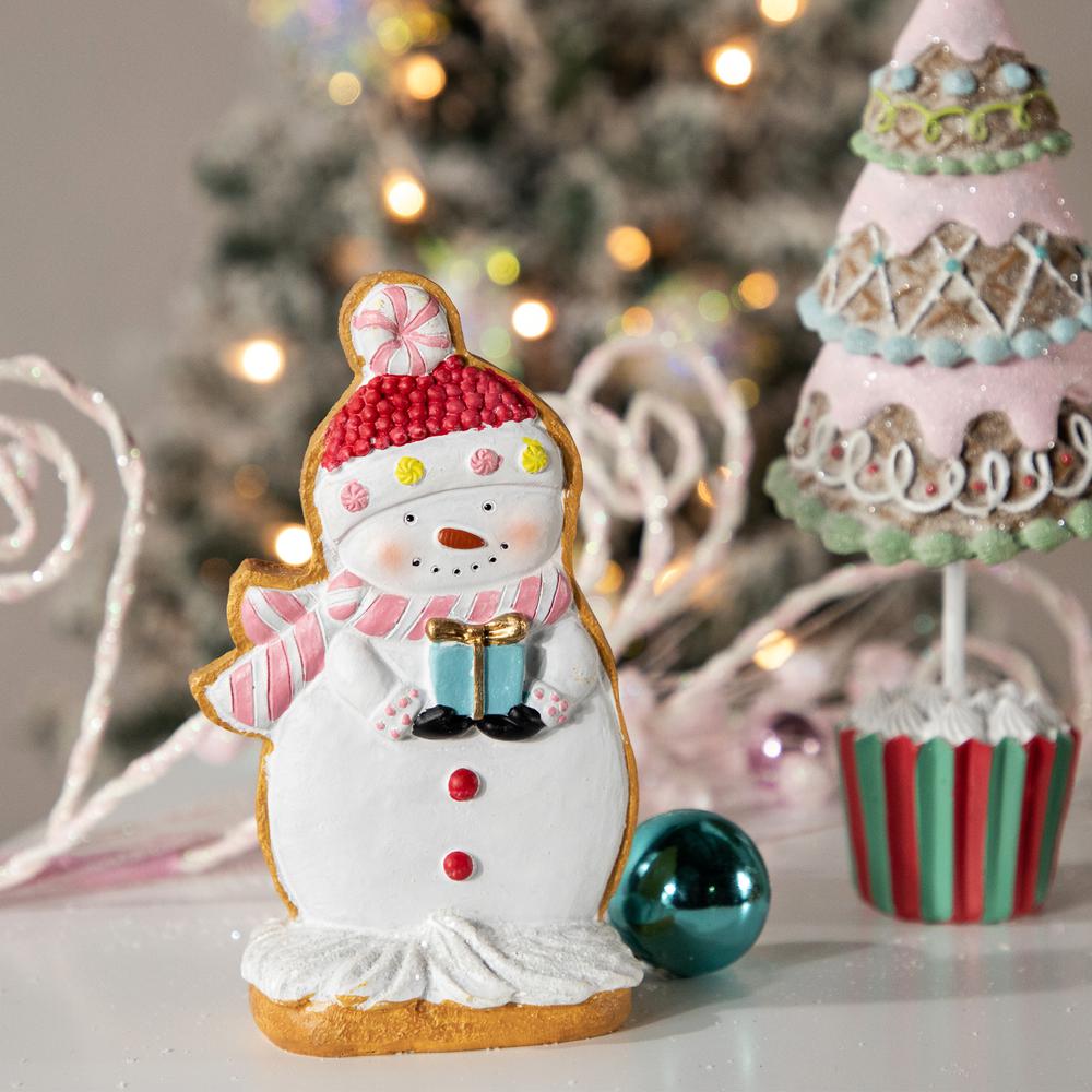 7" Gingerbread Snowman Tabletop Christmas Figurine. Picture 3