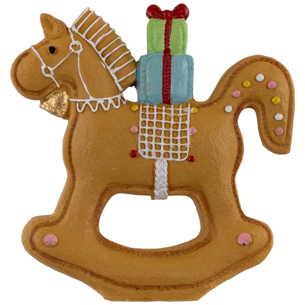 7.25" Gingerbread Rocking Horse Christmas Figurine. Picture 1