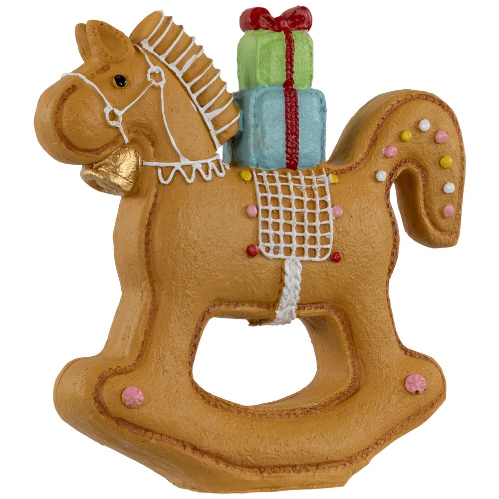 7.25" Gingerbread Rocking Horse Christmas Figurine. Picture 4