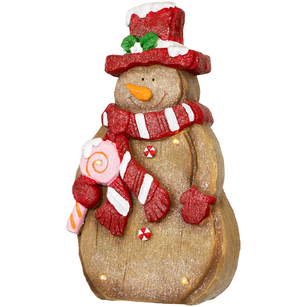 15.5" LED Lighted Gingerbread Snowman Christmas Figure. Picture 4