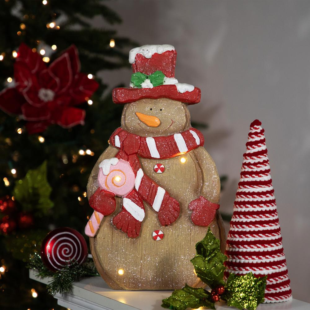 15.5" LED Lighted Gingerbread Snowman Christmas Figure. Picture 2