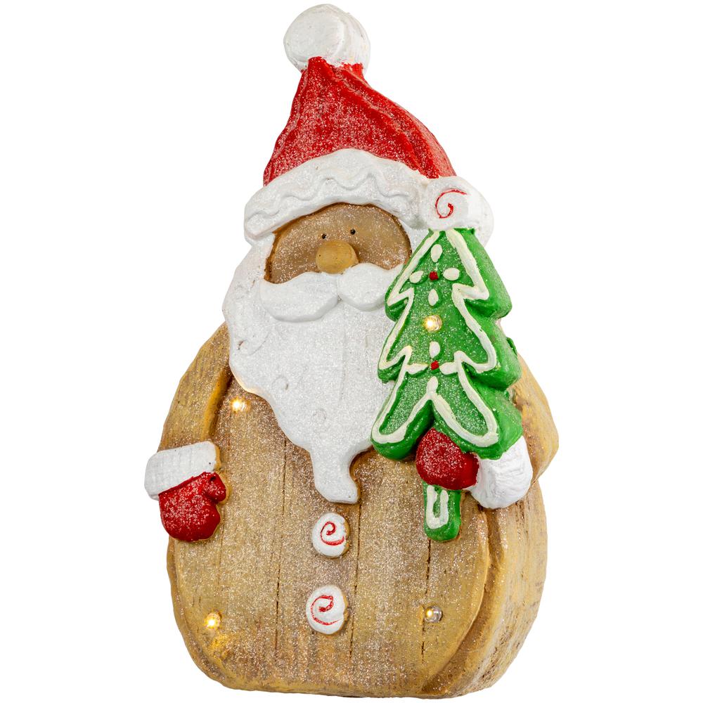 15.5" LED Lighted Gingerbread Santa Claus Glittered Christmas Figure. Picture 4
