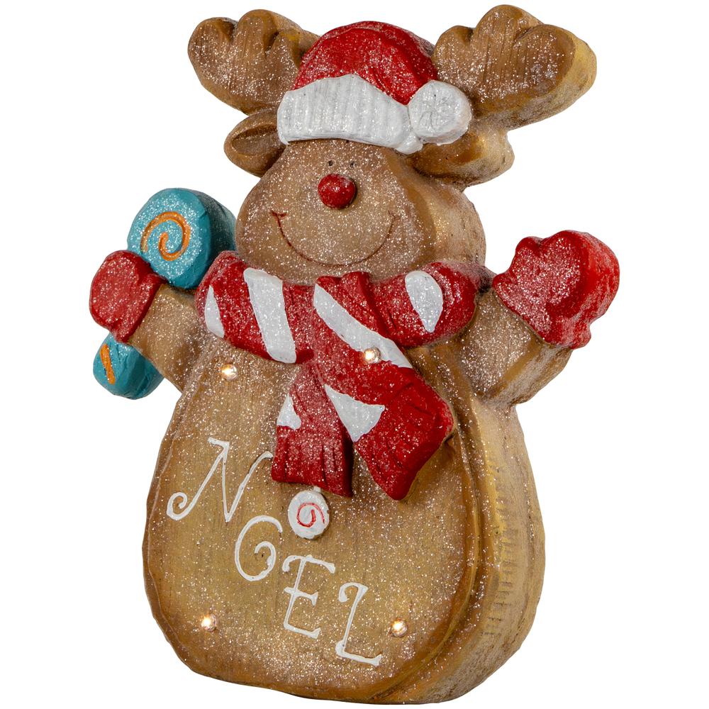14.25" LED Lighted Noel Gingerbread Reindeer Christmas Decoration. Picture 3