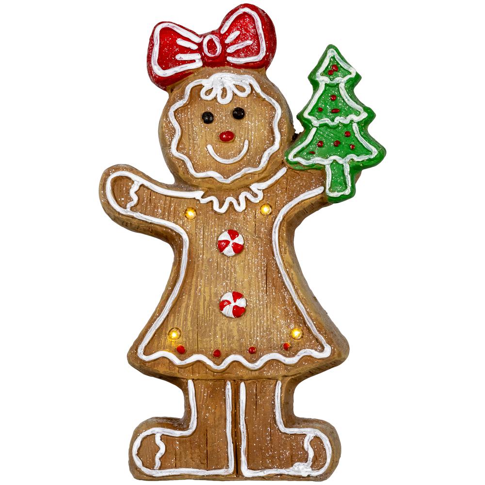 15.25" LED Lighted Gingerbread Girl Christmas Figurine. Picture 1