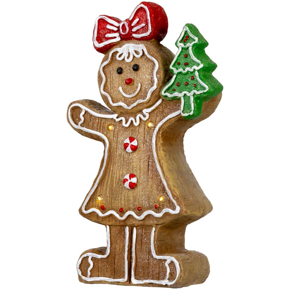 15.25" LED Lighted Gingerbread Girl Christmas Figurine. Picture 5