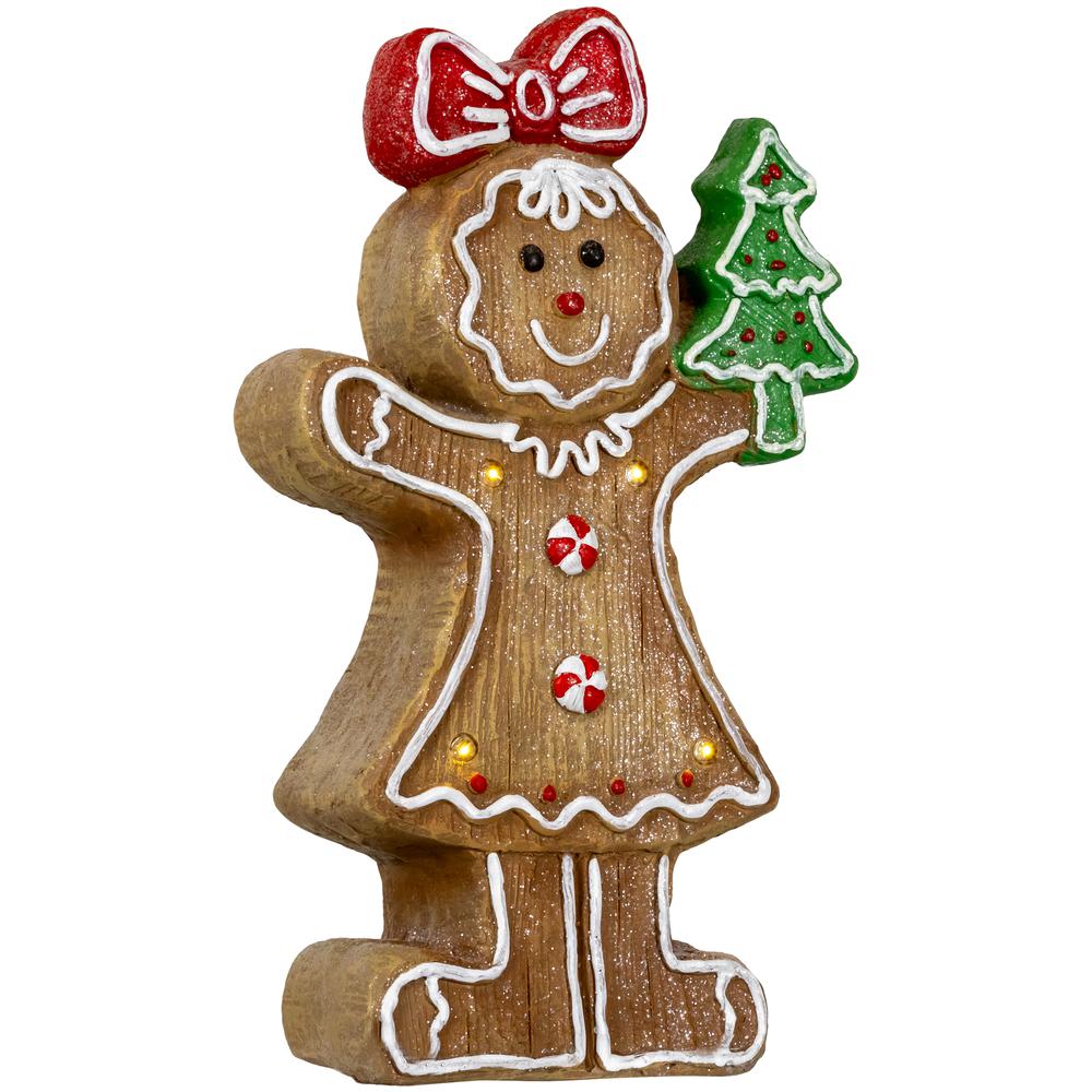15.25" LED Lighted Gingerbread Girl Christmas Figurine. Picture 7