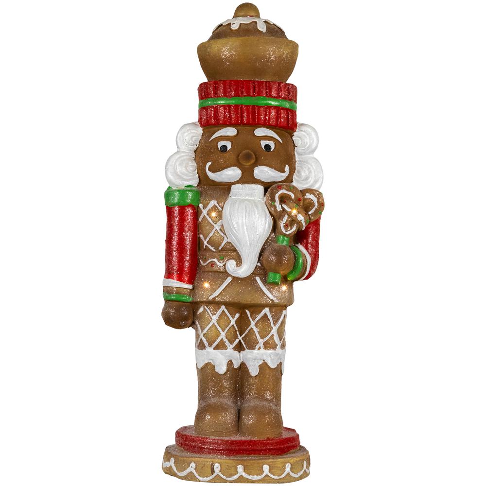 25.5" LED Lighted Gingerbread Nutcracker Christmas Figurine. Picture 1