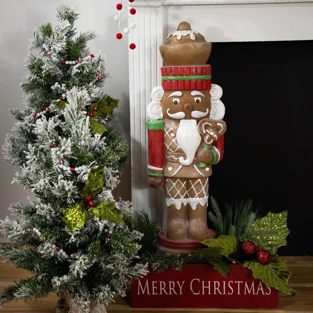 25.5" LED Lighted Gingerbread Nutcracker Christmas Figurine. Picture 2