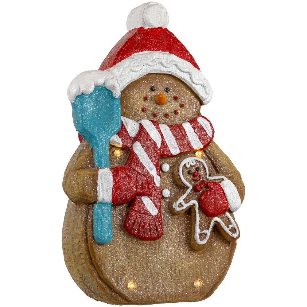 15.75" LED Lighted Gingerbread Snowman with Cookie Christmas Figure. Picture 4