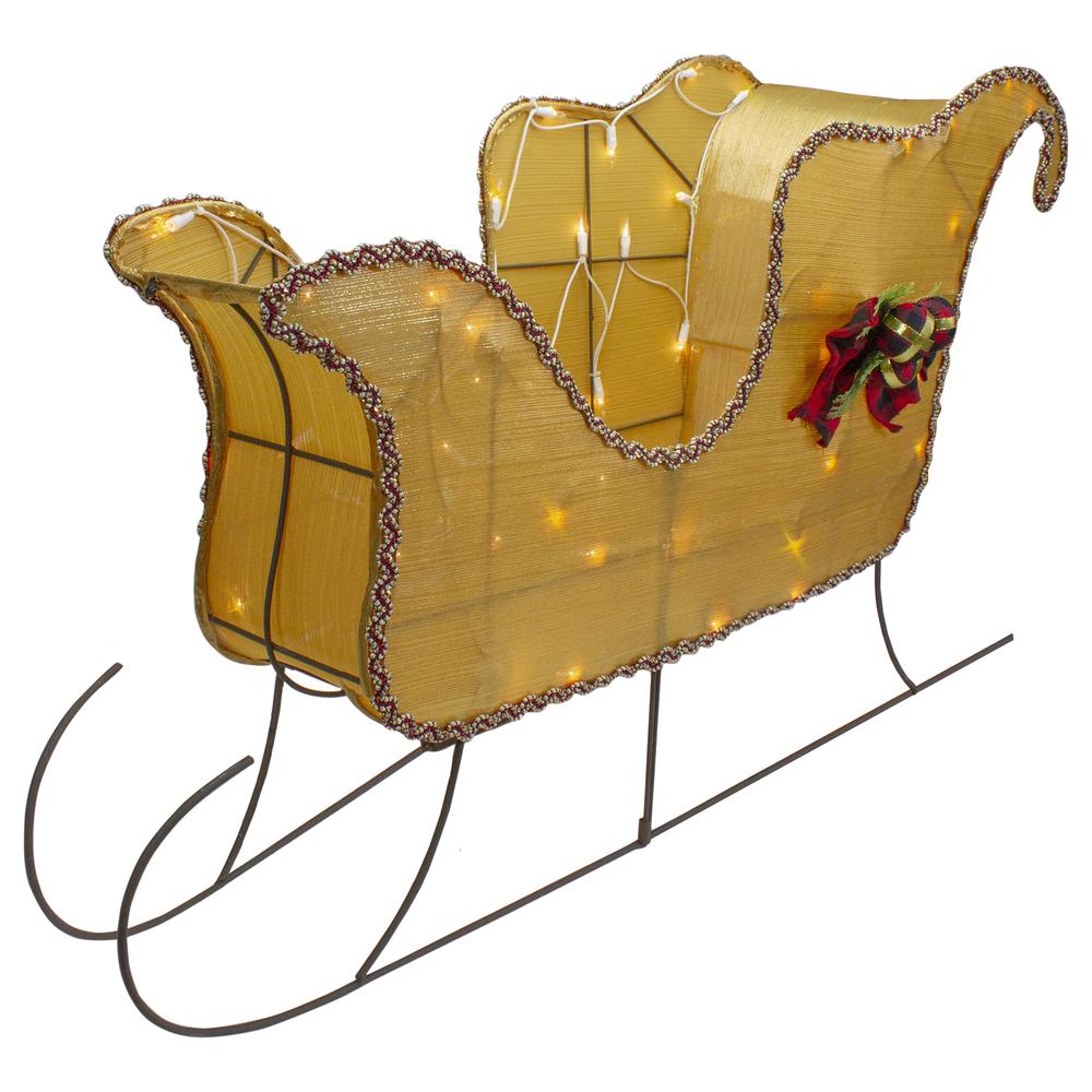 Lighted Gold Shiny Christmas Sleigh Outdoor Yard Decoration  36-inch. Picture 2