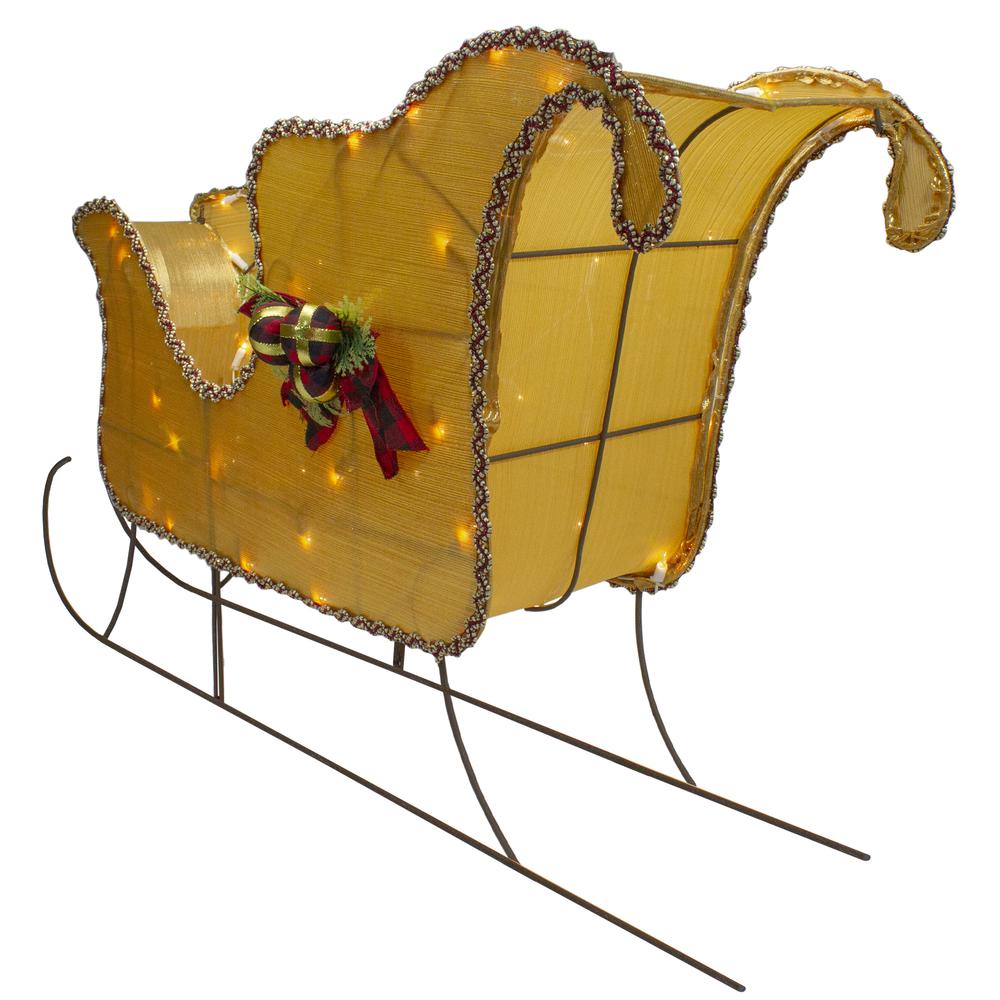 Lighted Gold Shiny Christmas Sleigh Outdoor Yard Decoration  36-inch. Picture 3
