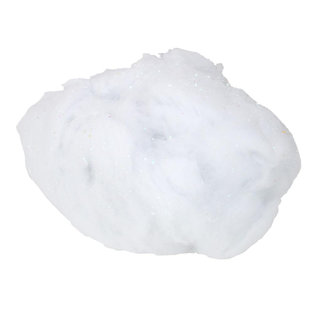 White Iridescent Soft Fluff Craft Pull Snow Christmas Decor. Picture 1