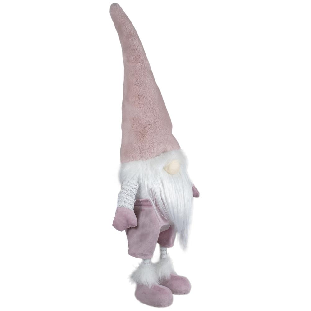 20" White and Pink Bouncy Gnome Standing Figure Christmas Decoration. Picture 4