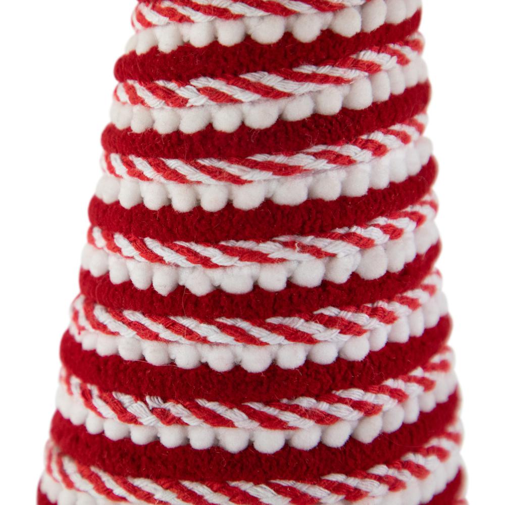19.5" White and Red Candy Cane Swirled Christmas Cone Tree. Picture 4