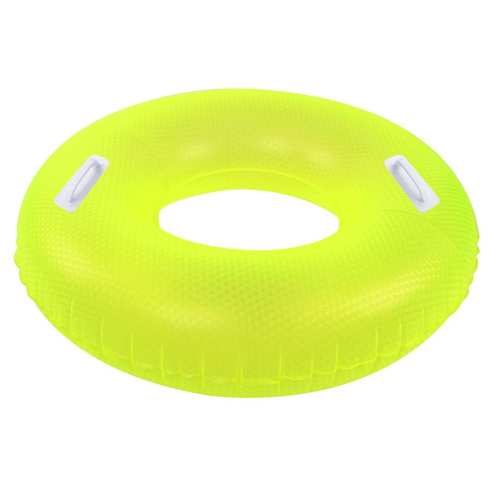 42" Yellow Sparkle Inflatable Swimming Pool Tube Ring Float. Picture 1
