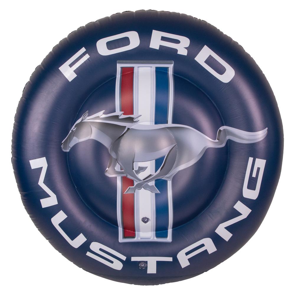 46" Inflatable Round Ford Mustang Pool Float. Picture 1