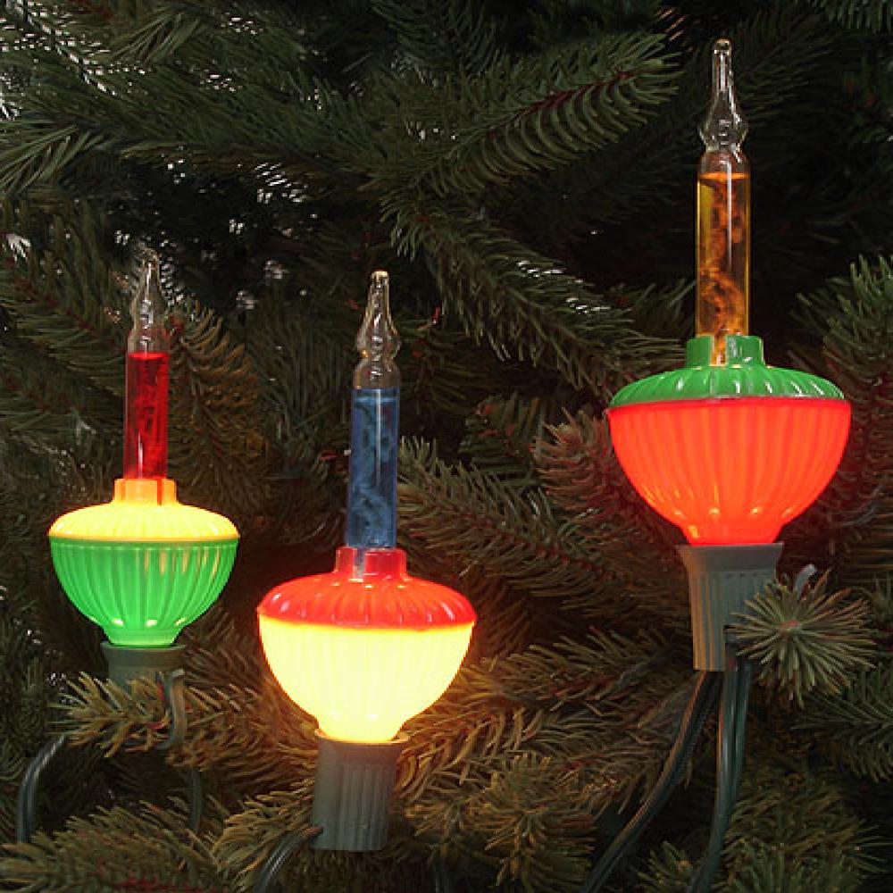 7-Count Multi Color Retro Mini Christmas Light Set  6ft Green Wire. Picture 3