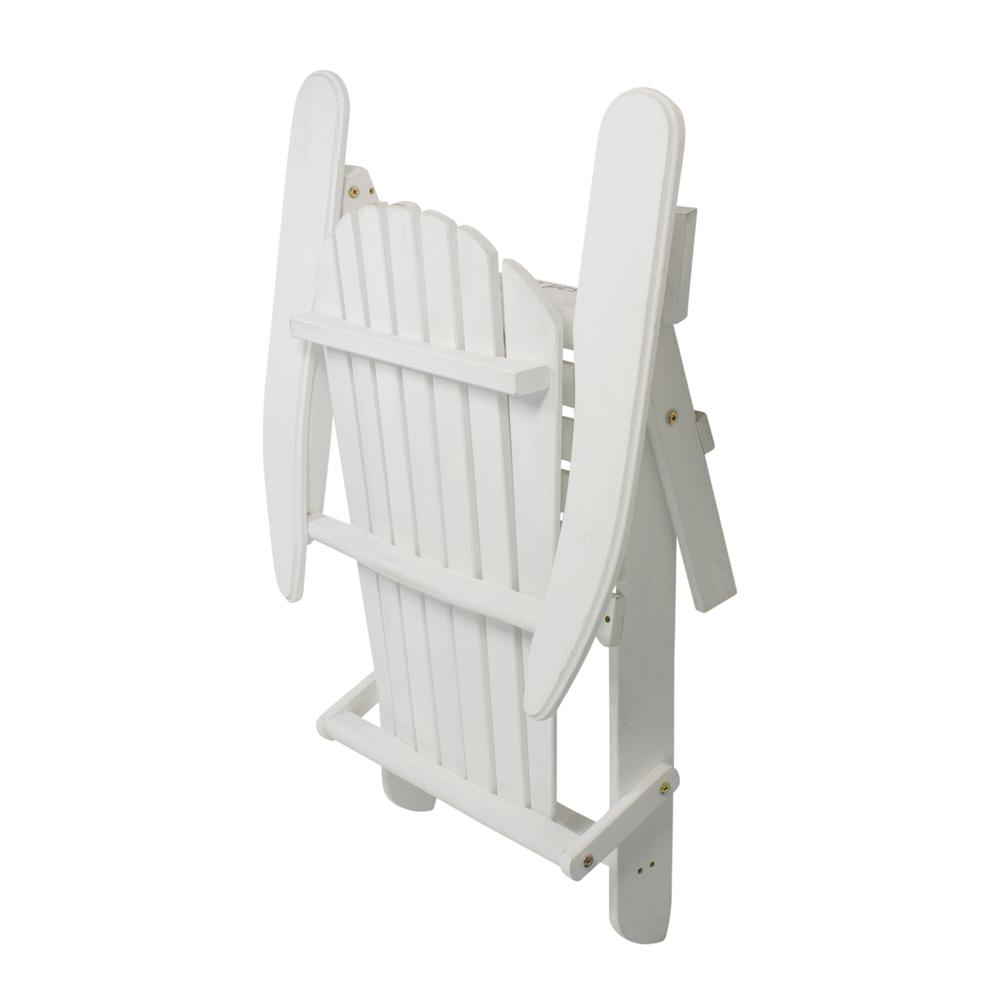 36" White Classic Folding Wooden Adirondack Chair. Picture 6